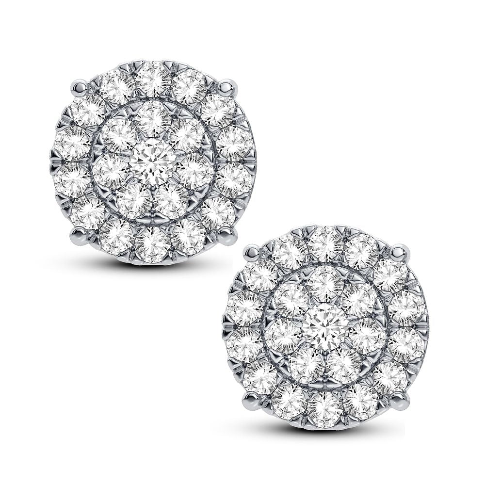 14K White Gold Dazzling 2.00Ct Diamond Earring