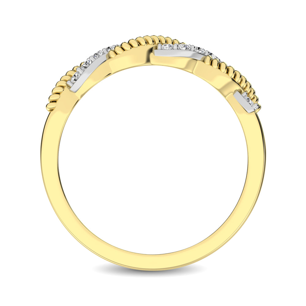 Diamond 1/10 Ctw  Twist Band in 14K Yellow Gold