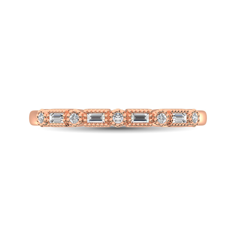 Diamond Wedding Band 1/10 ct tw in 10K Rose Gold