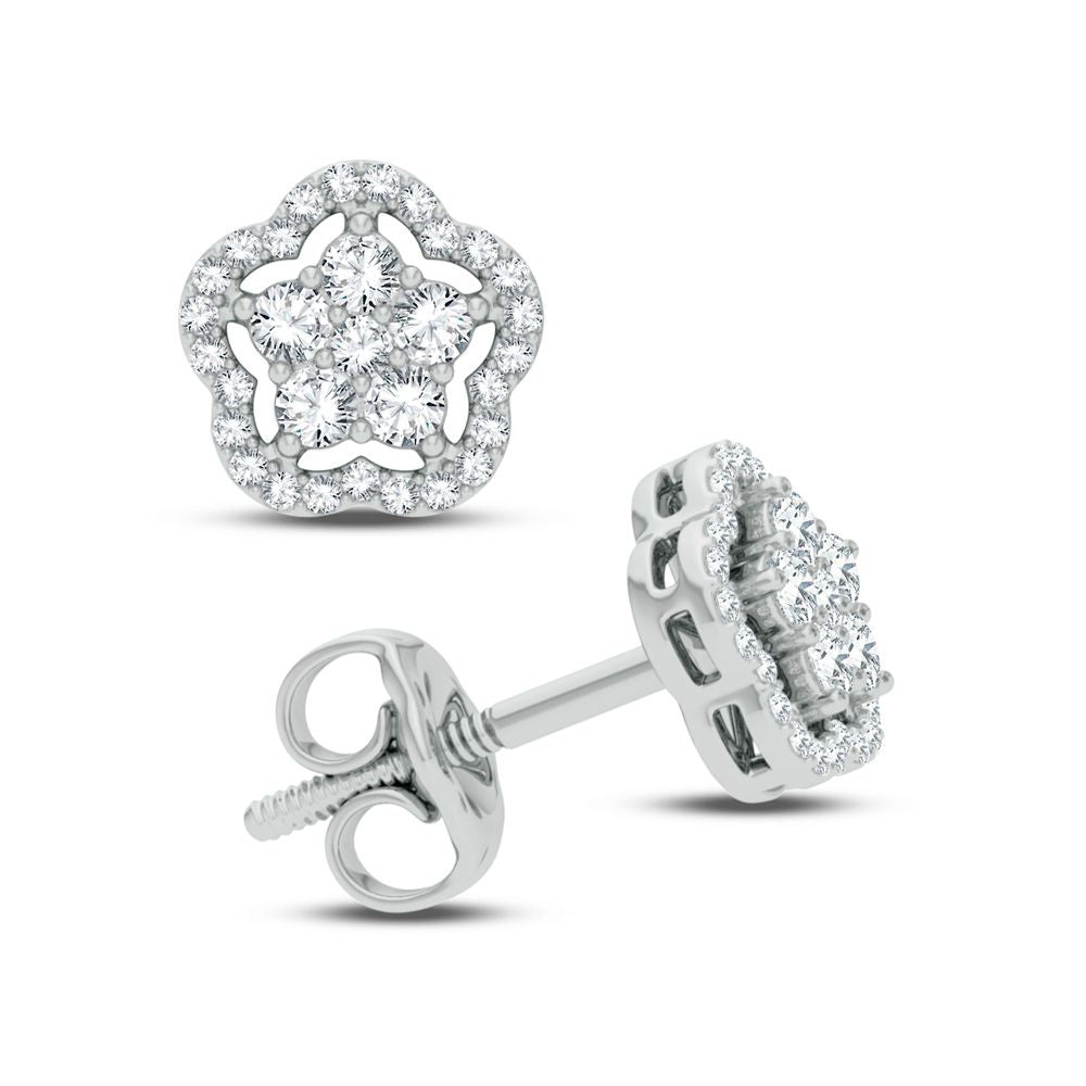 14K White Gold 0.25Ct Diamond Earring