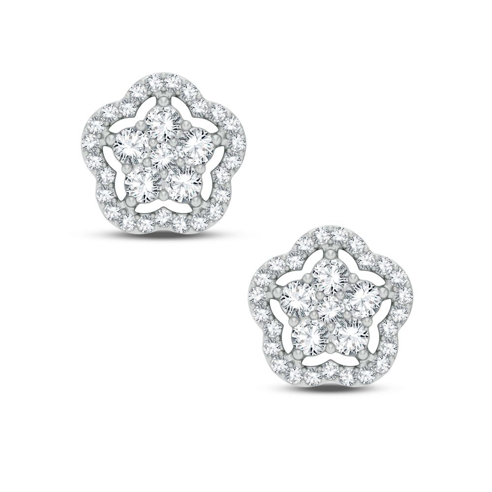 14K White Gold 0.25Ct Diamond Earring