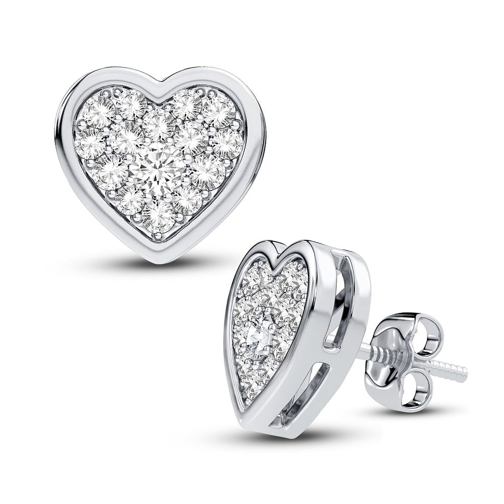 14K White Gold Dazzling 0.33Ct Diamond Earring