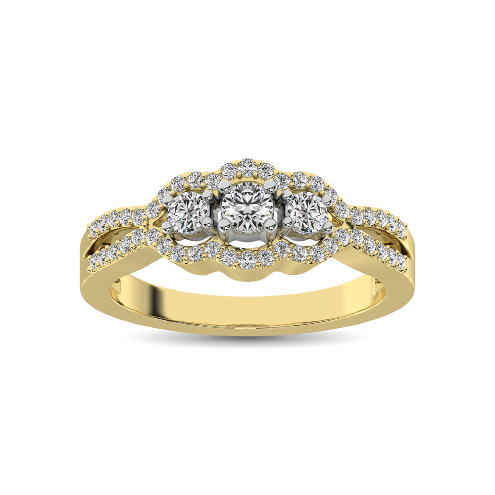 14K Yellow Gold 1/2 Ct.Tw. Diamond Engagement Ring