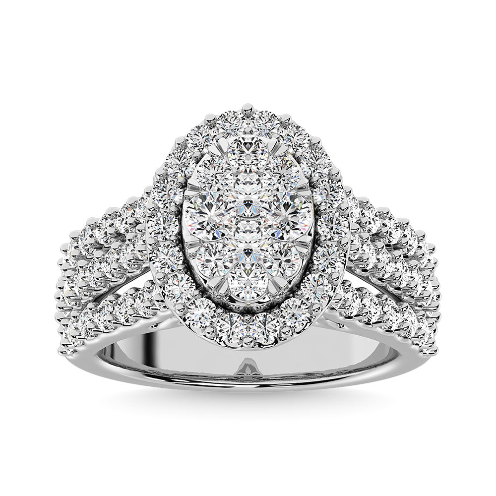 Diamond 2 Ct.Tw. Round Shape Engagement Ring in 14K White Gold