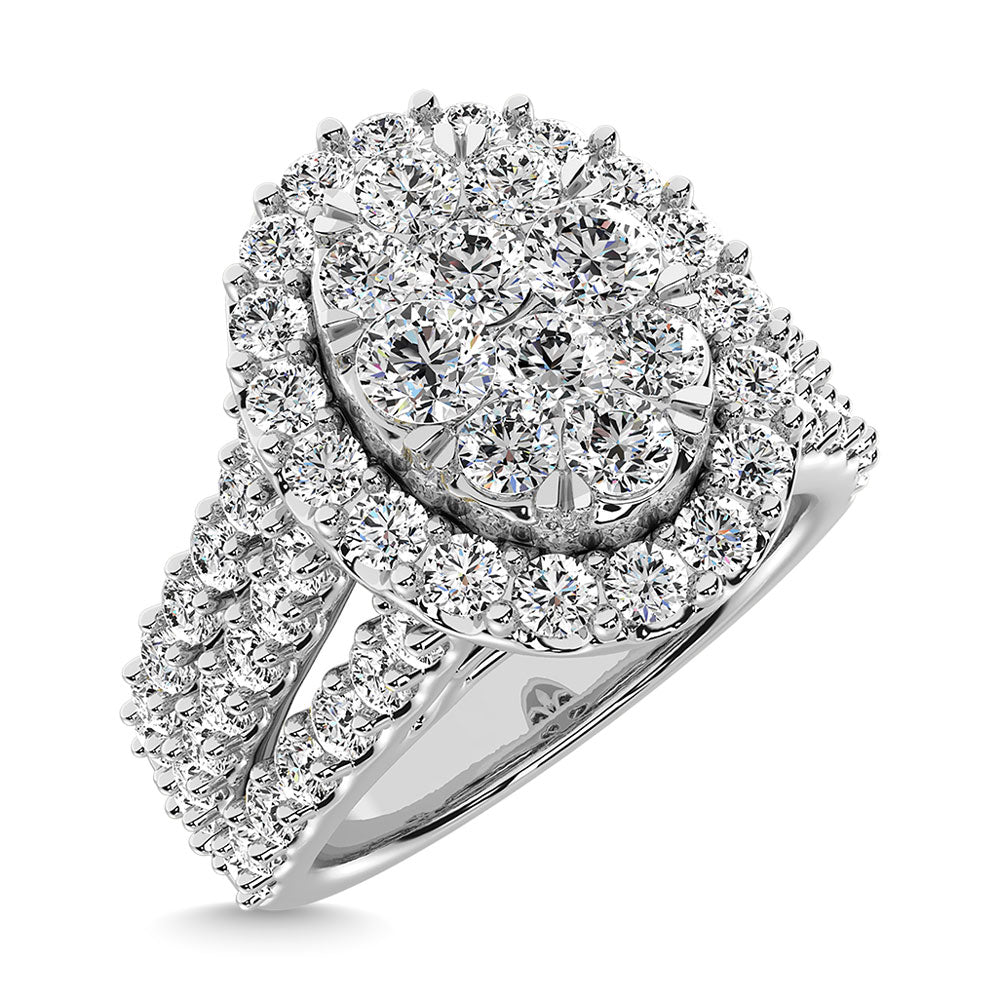 Diamond 2 Ct.Tw. Round Shape Engagement Ring in 14K White Gold