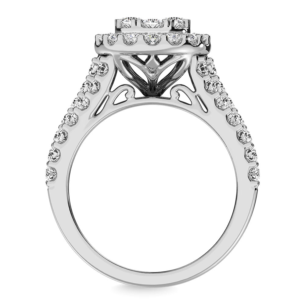 Diamond 2 Ct.Tw.. Pear Shape Engagement Ring in 14K White Gold