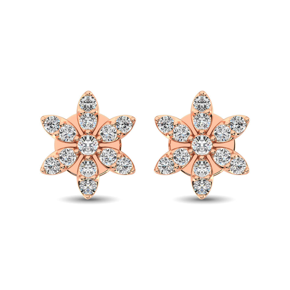 Diamond 1/3 Ct.Tw. Flower Stud Earrings