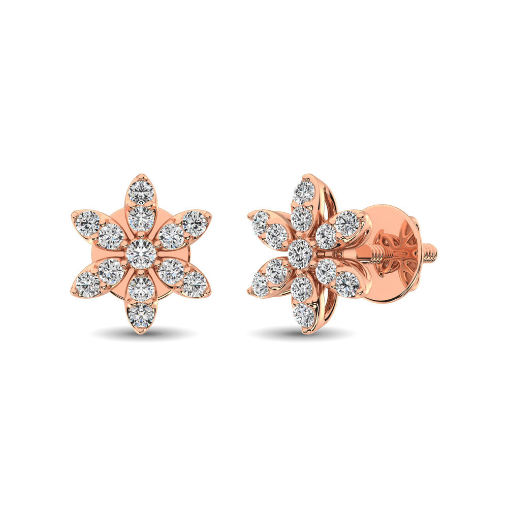 Diamond 1/3 Ct.Tw. Flower Stud Earrings