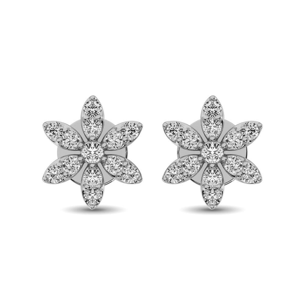 Diamond 1/3 Ct.Tw. Flower Stud Earrings