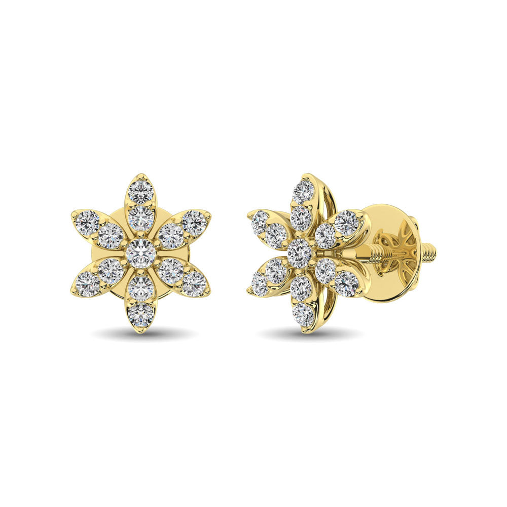 Diamond 1/3 Ct.Tw. Flower Stud Earrings