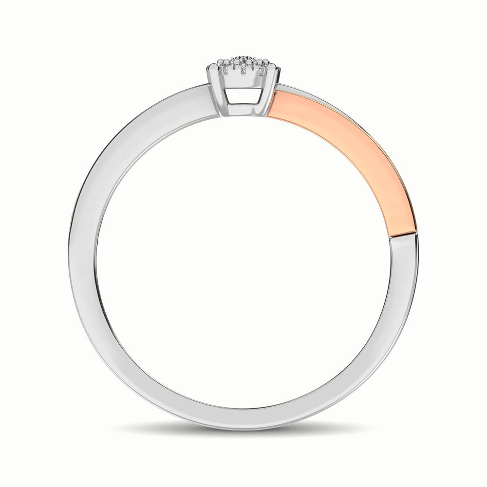 10K Two Tone 1/10 Ct.Tw. Diamond Engagement Ring