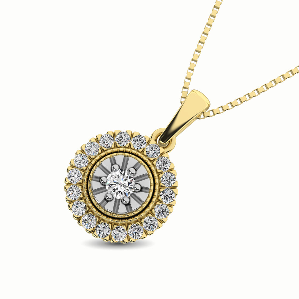 10K Yellow Gold 1/6 Ct.Tw. Diamond Pendant