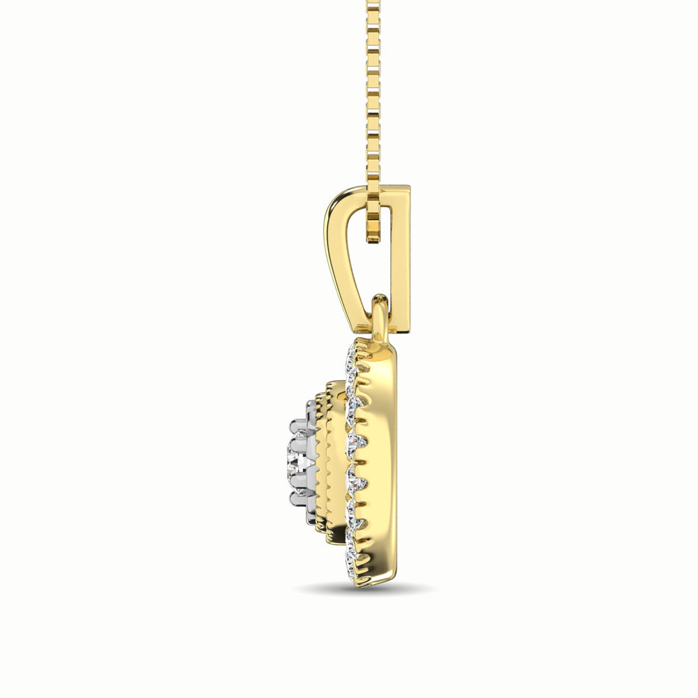 10K Yellow Gold 1/6 Ct.Tw. Diamond Pendant