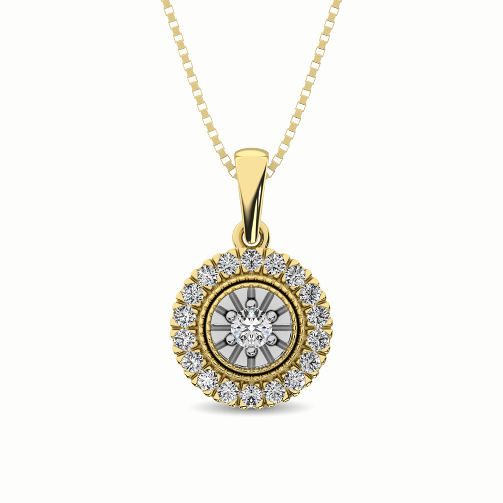 10K Yellow Gold 1/6 Ct.Tw. Diamond Pendant