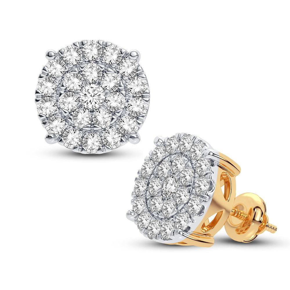 10K Yellow Gold Dazzling 0.75Ct Diamond Earring