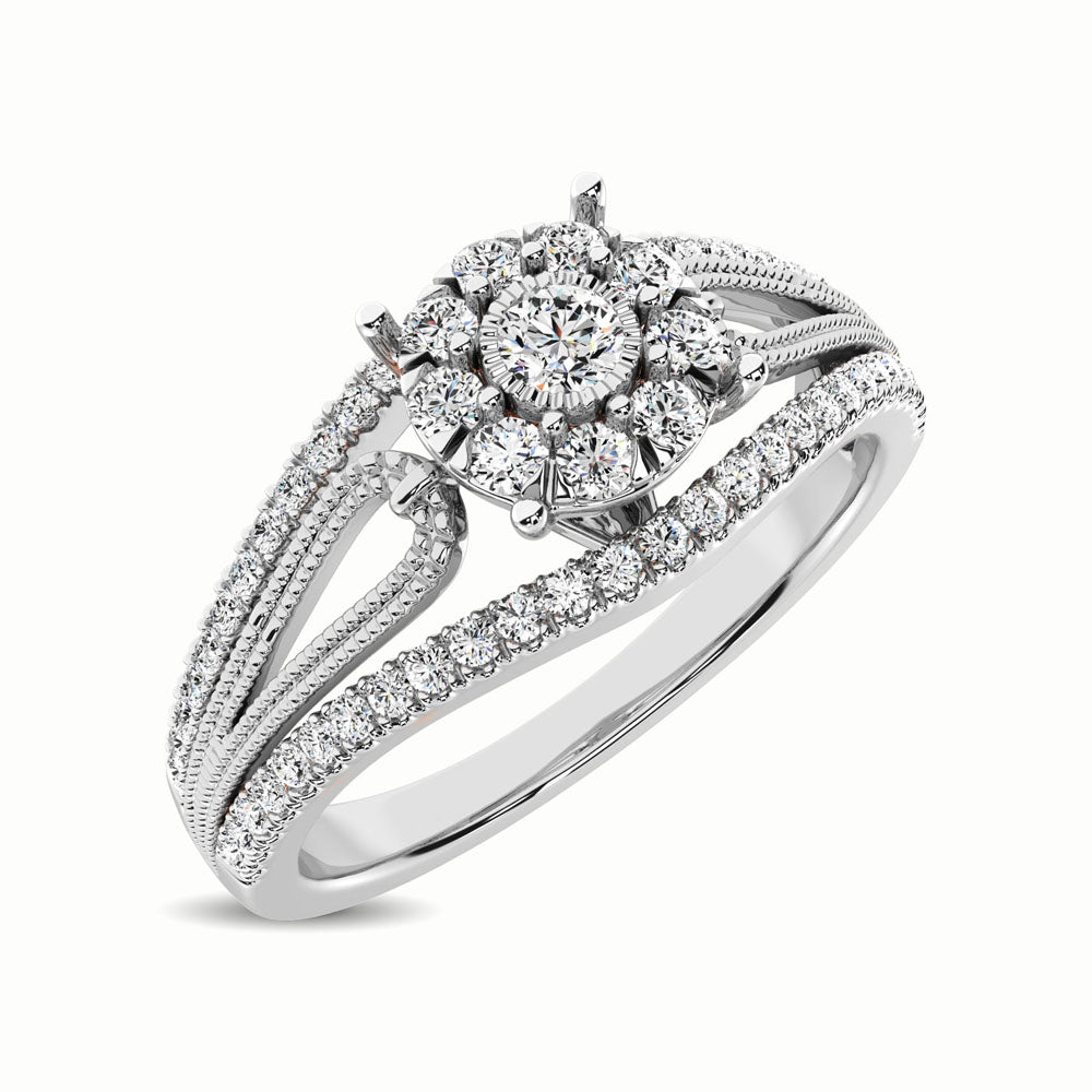 10K White Gold 1/3 Ct.Tw. Diamond Engagement Ring