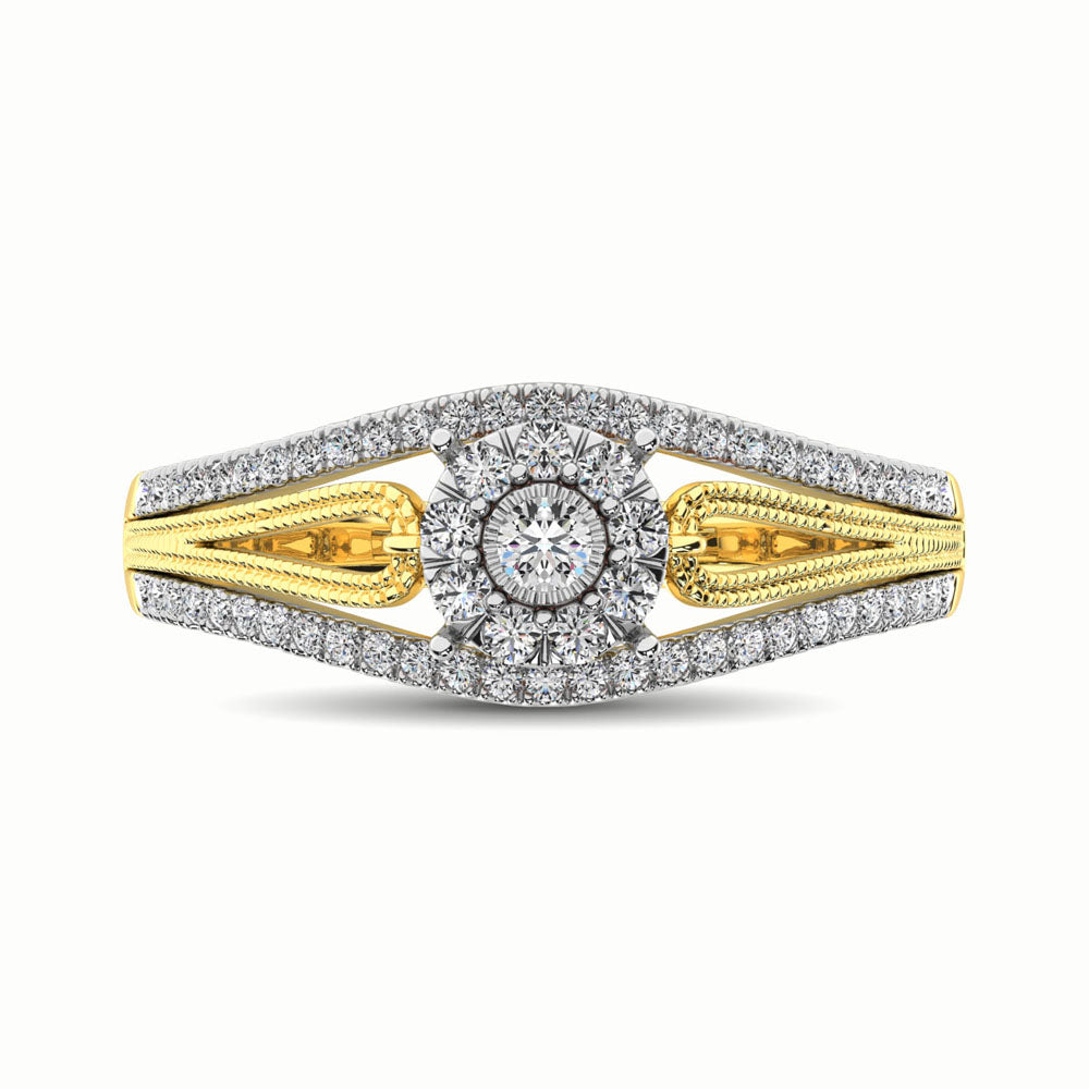 10K Yellow Gold 1/3 Ct.Tw. Diamond Engagement Ring