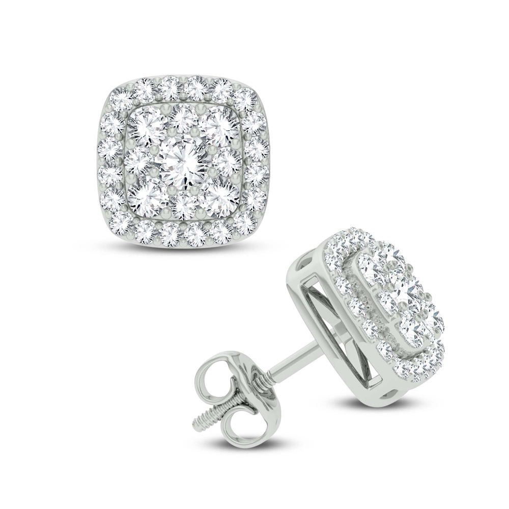 14K White Gold 1.25Ct Diamond Earring