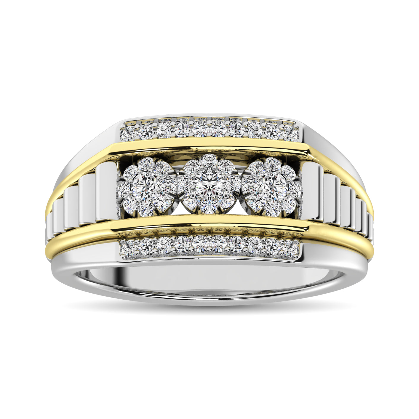 Diamond 1/4 Ct.Tw. Mens Fashion Ring in 10K Two Tone Gold