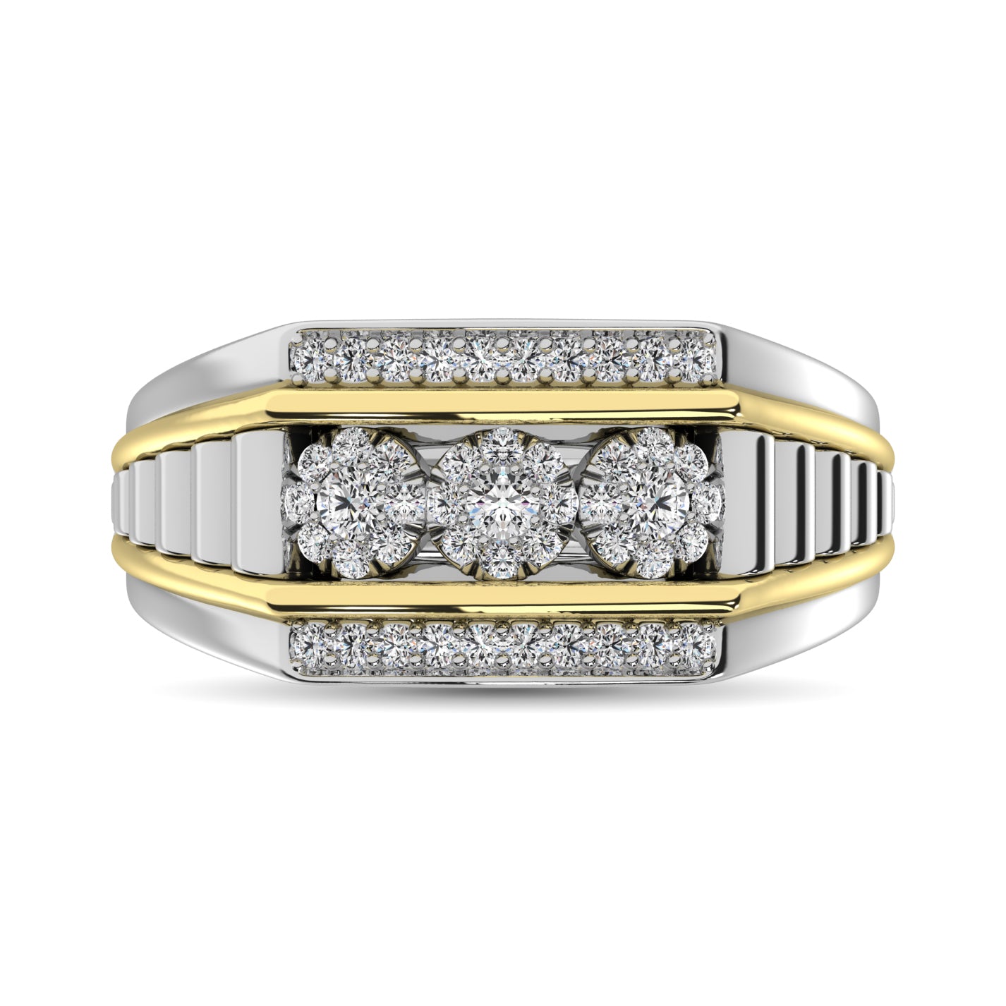 Diamond 1/4 Ct.Tw. Mens Fashion Ring in 10K Two Tone Gold