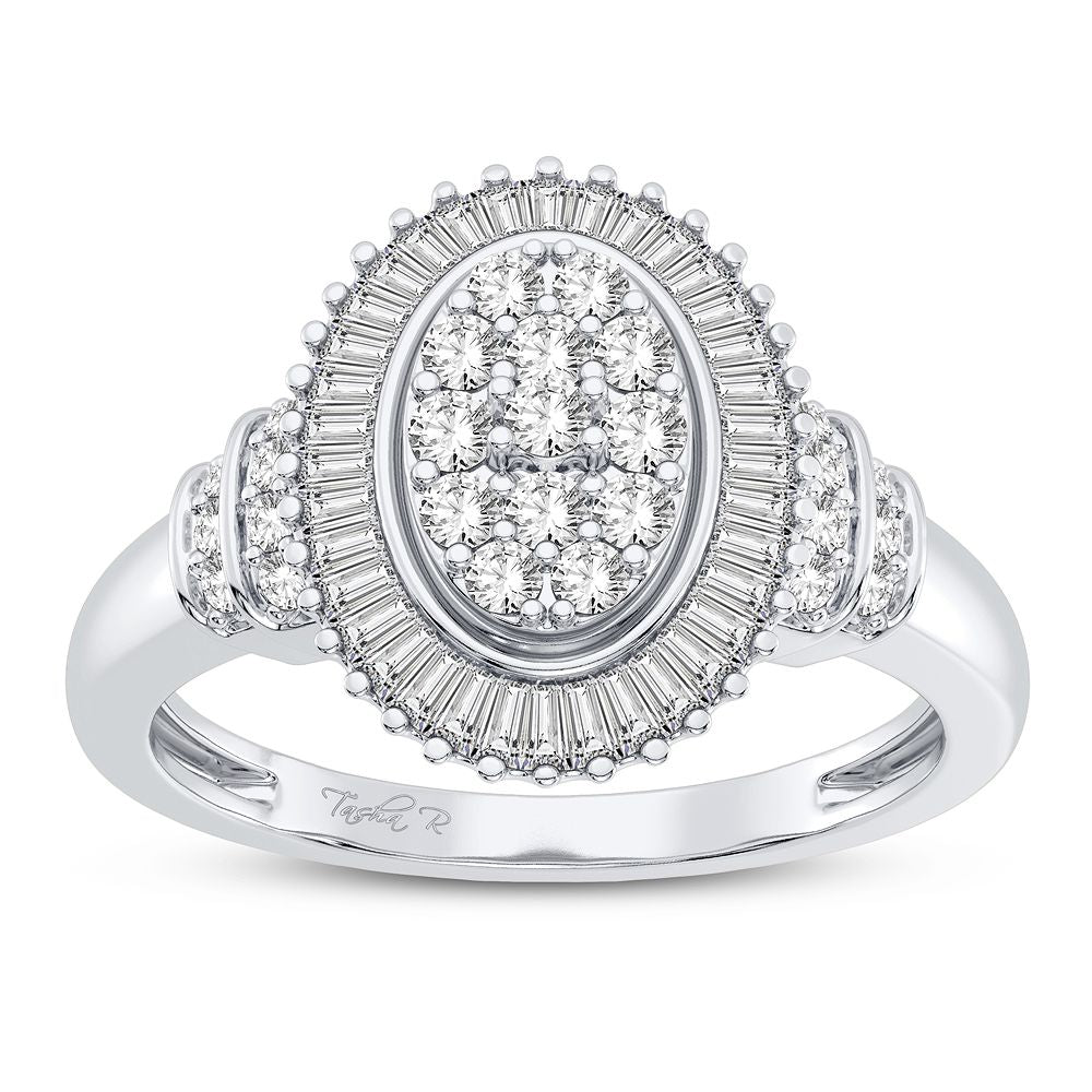 10K White Gold Exquisite 0.50Ct Diamond Ring