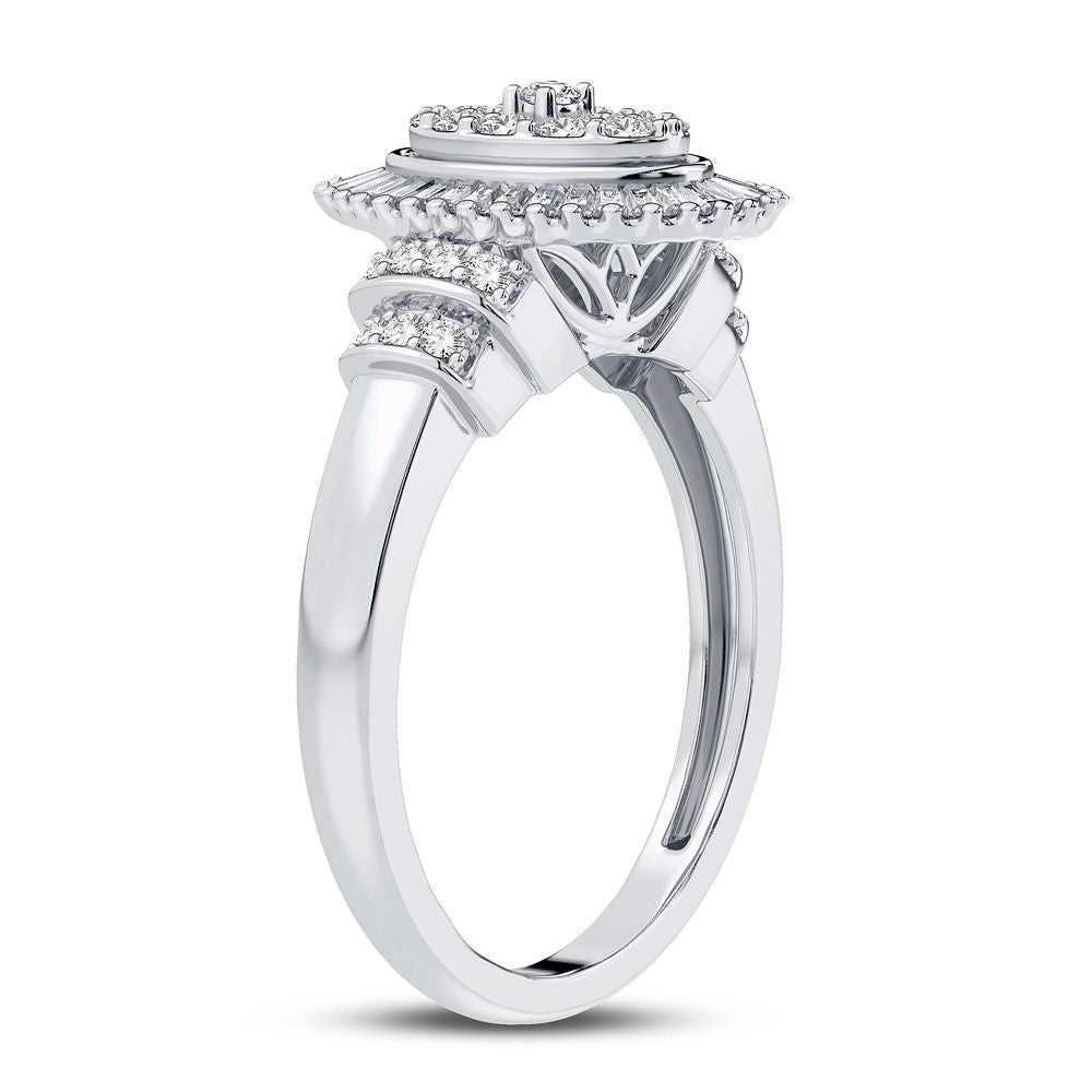 10K White Gold Exquisite 0.50Ct Diamond Ring