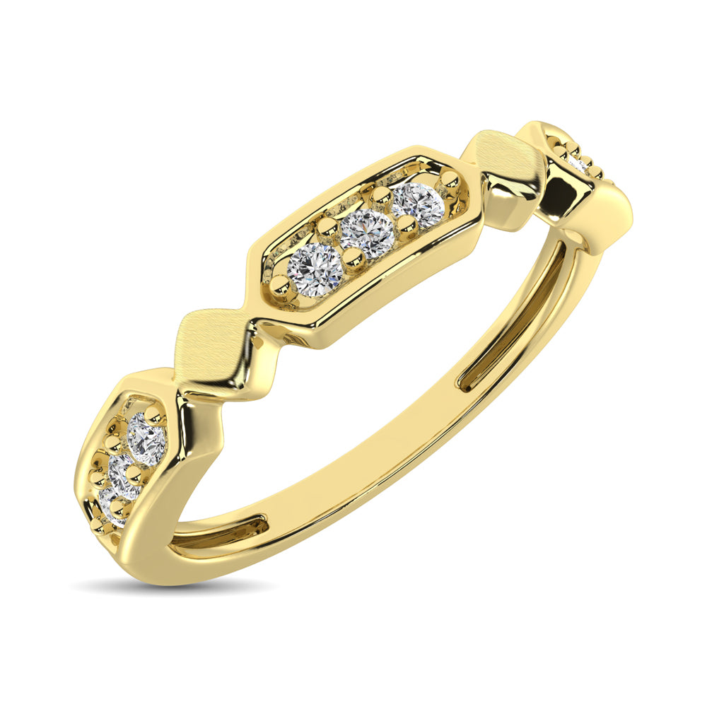 14K Yellow Gold 1/6 Ct.Tw. Diamond Stackable Band