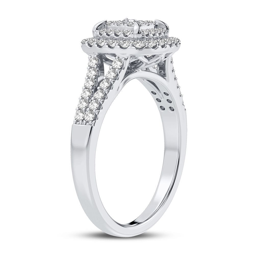 10K White Gold Elegant 0.50Ct Diamond Ring