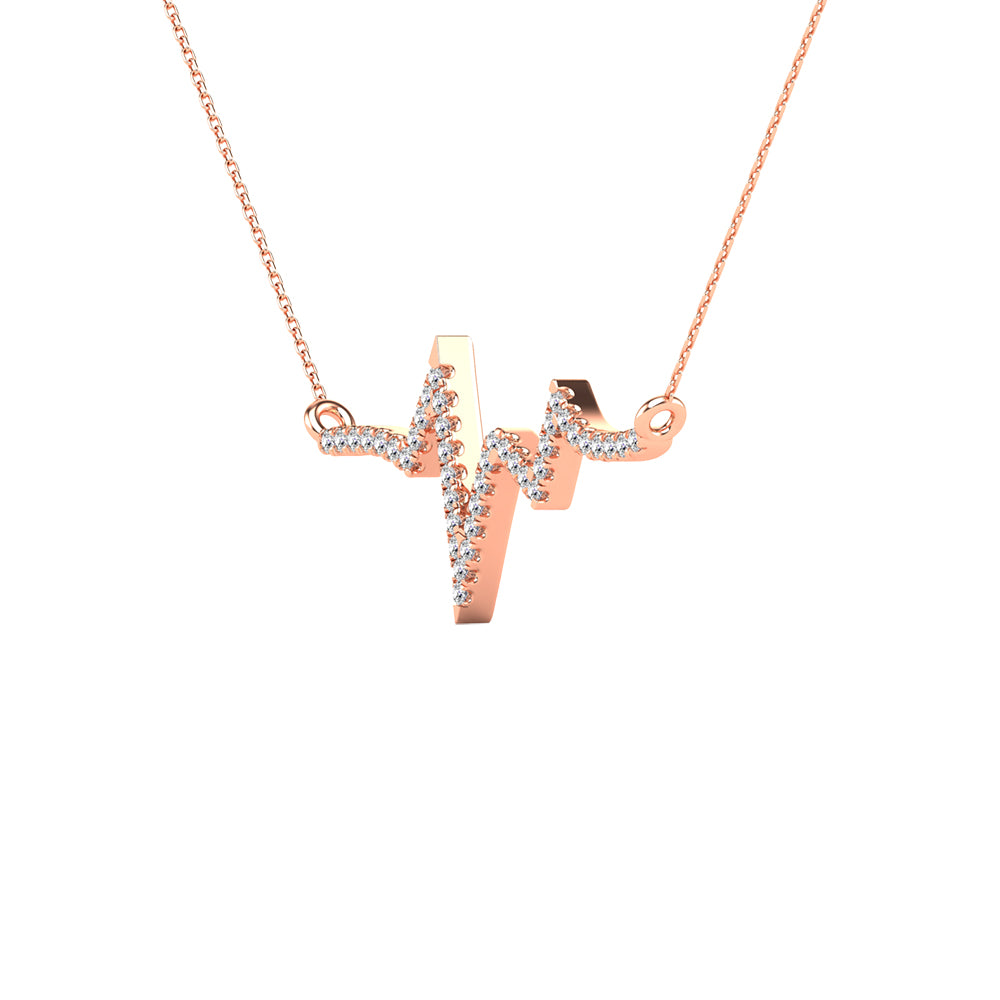 10K Rose Gold 1/6 Ct.Tw. Diamond Heart Necklace