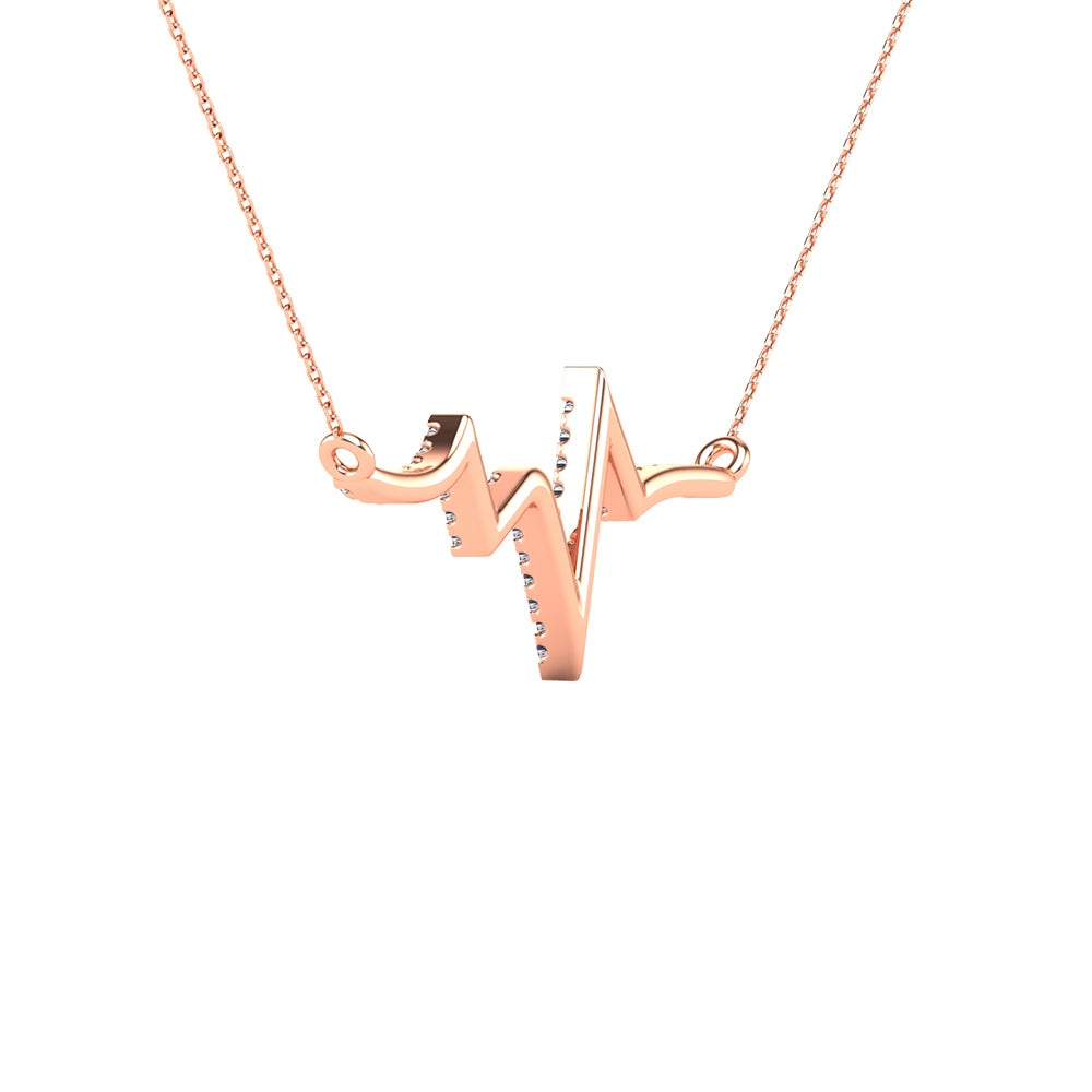 10K Rose Gold 1/6 Ct.Tw. Diamond Heart Necklace