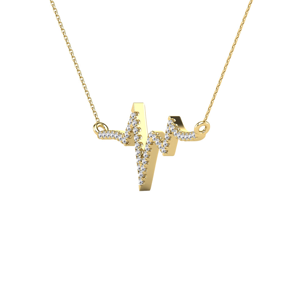 10K Yellow Gold 1/6 Ct.Tw. Diamond Heart Necklace