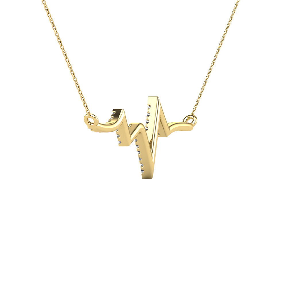 10K Yellow Gold 1/6 Ct.Tw. Diamond Heart Necklace