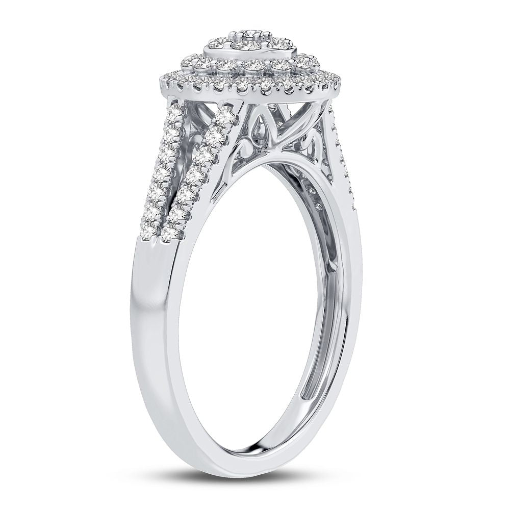 10K White Gold Exquisite 0.50Ct Diamond Ring