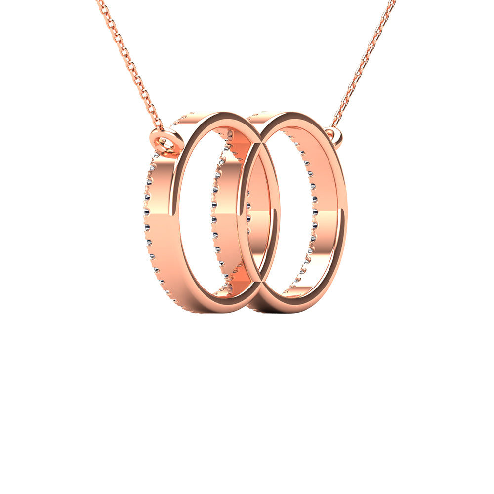 10K Rose Gold 1/5 Ct.Tw. Diamond Circle Necklace