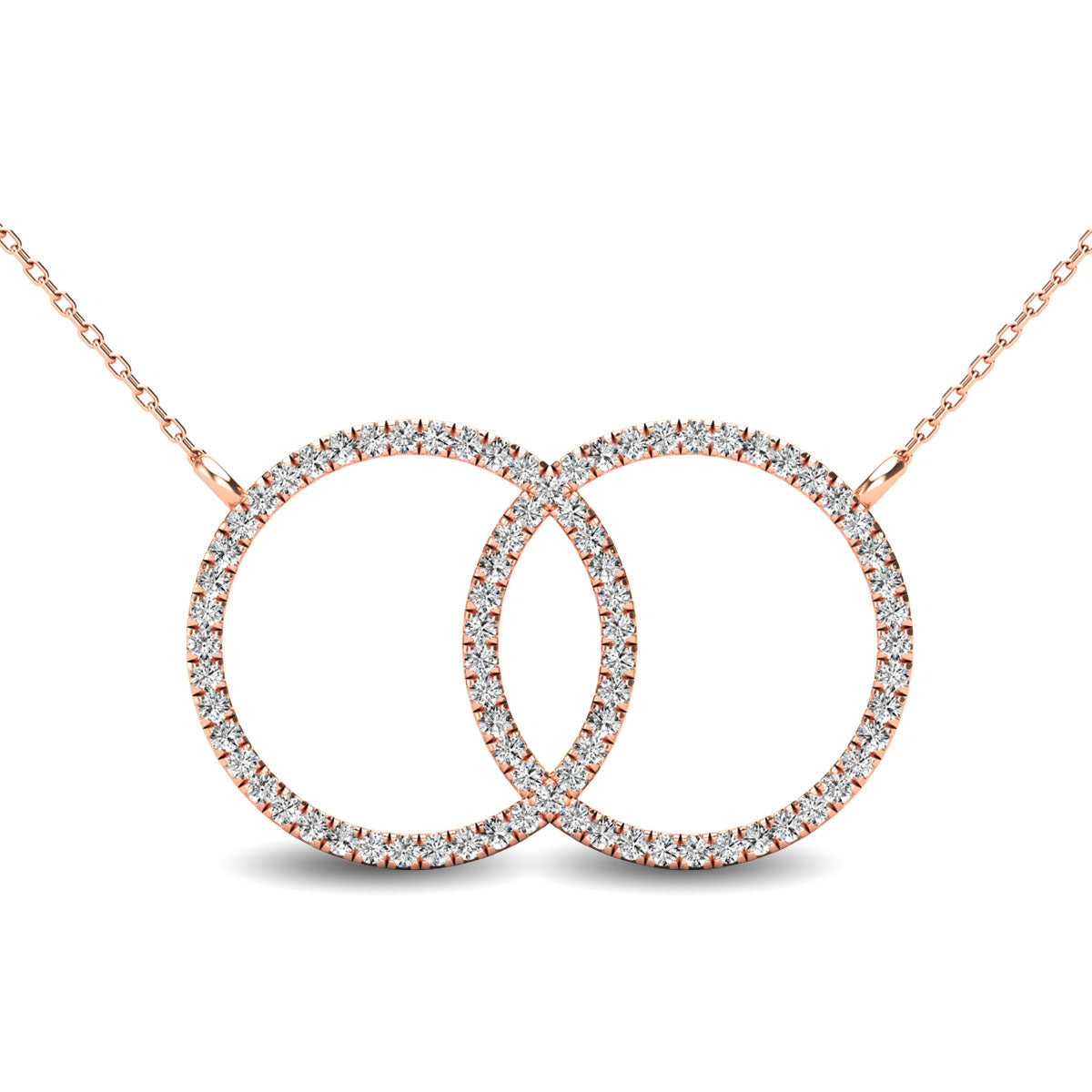 10K Rose Gold 1/5 Ct.Tw. Diamond Circle Necklace