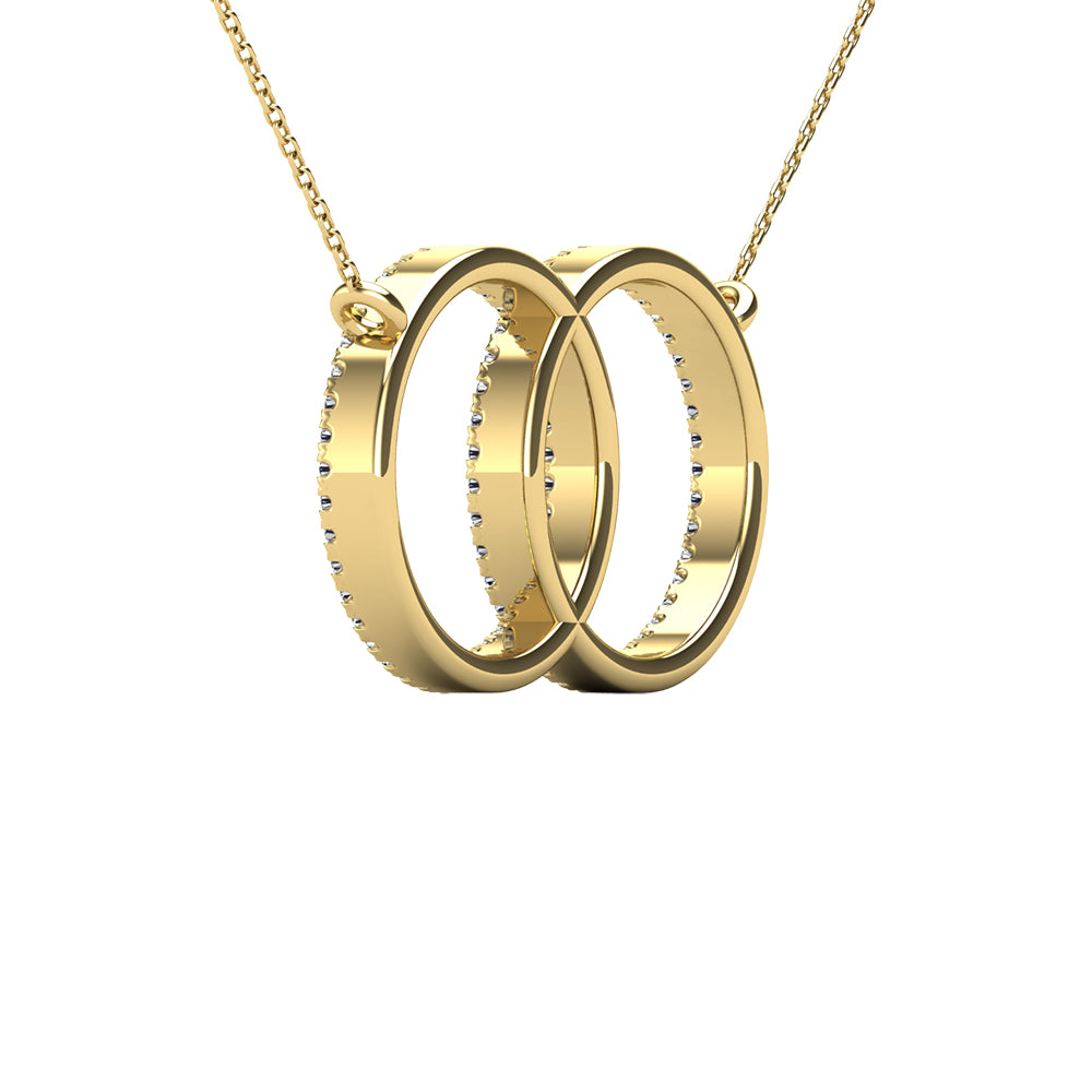 10K Yellow Gold 1/5 Ct.Tw. Diamond Circle Necklace