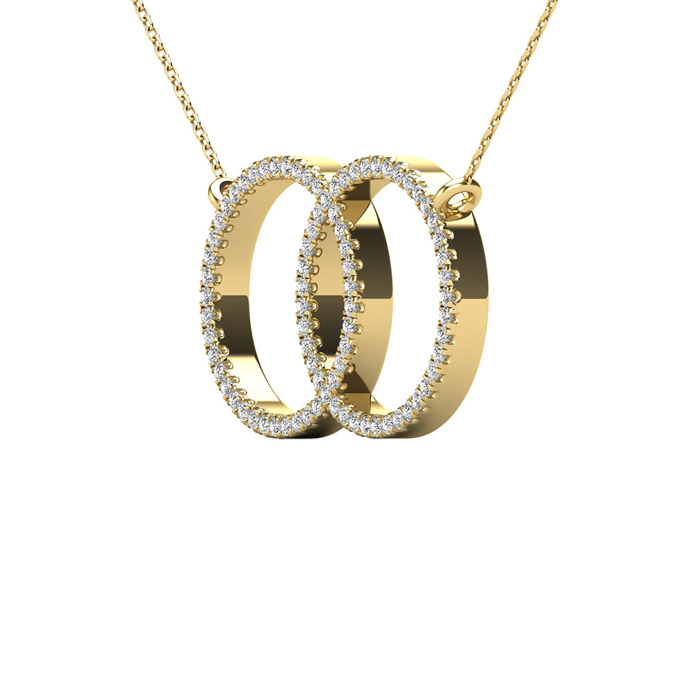 10K Yellow Gold 1/5 Ct.Tw. Diamond Circle Necklace