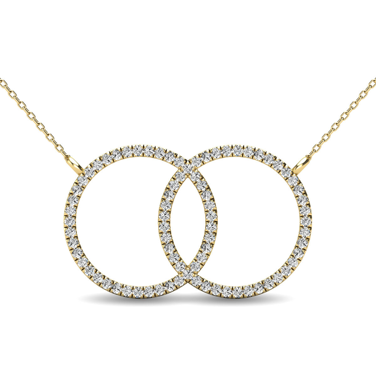 10K Yellow Gold 1/5 Ct.Tw. Diamond Circle Necklace