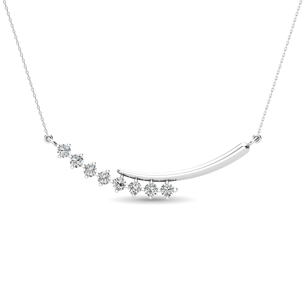 14K White Gold 1/4 Ct.Tw. Diamond Fashion Necklace