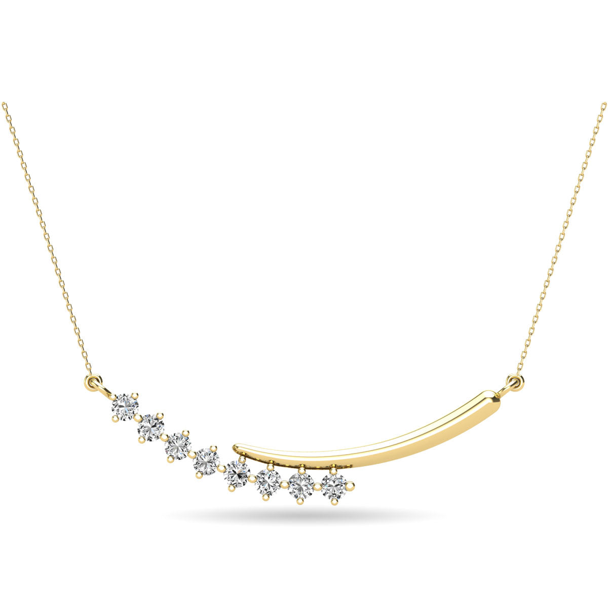 14K Yellow Gold 1/4 Ct.Tw. Diamond Fashion Necklace