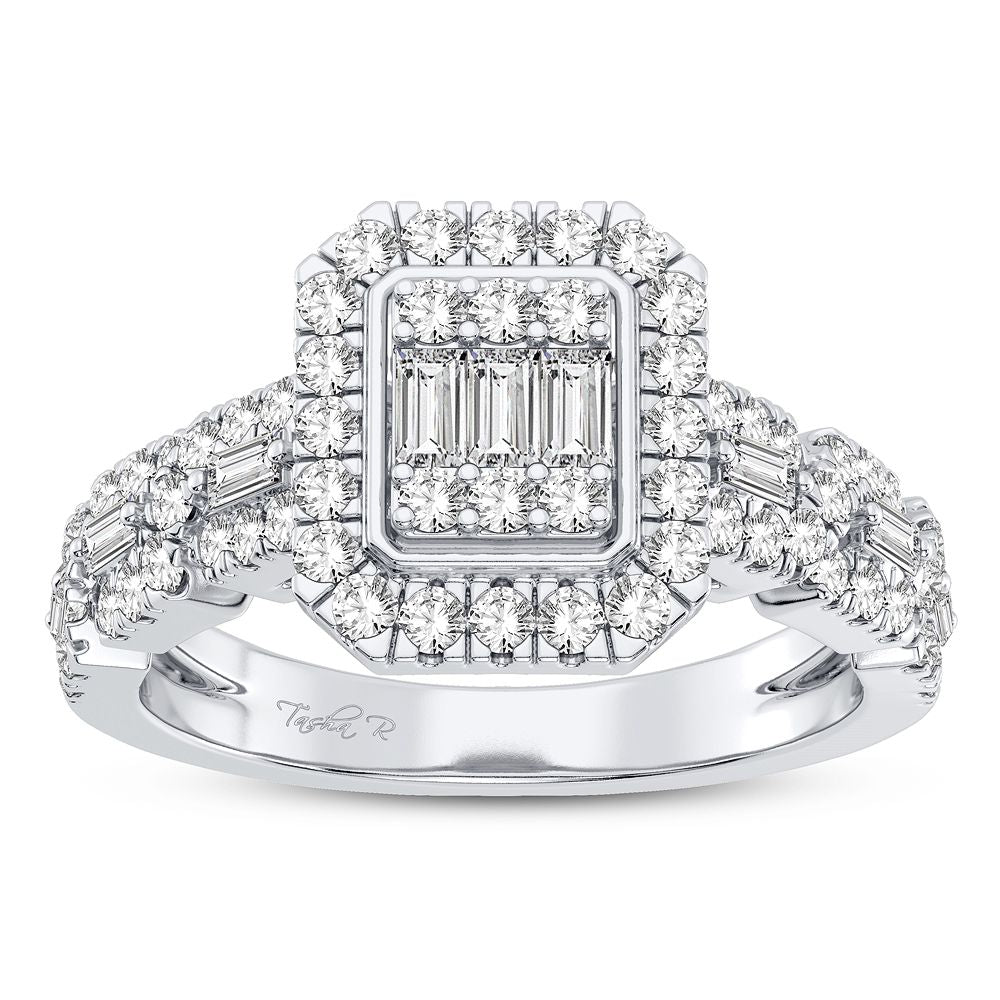 10K White Gold Elegant 0.75Ct Diamond Ring