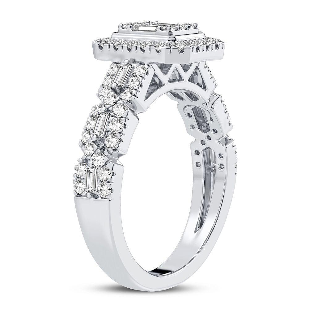 10K White Gold Elegant 0.75Ct Diamond Ring