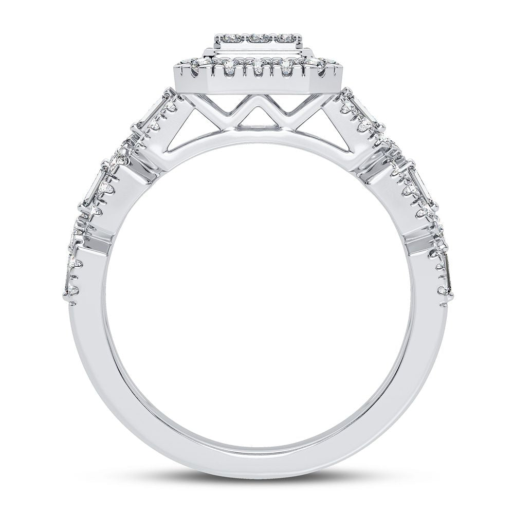 10K White Gold Elegant 0.75Ct Diamond Ring