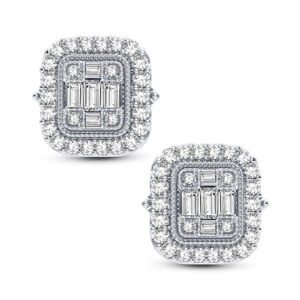 14K White Gold Gorgeous 0.44Ct Diamond Earring