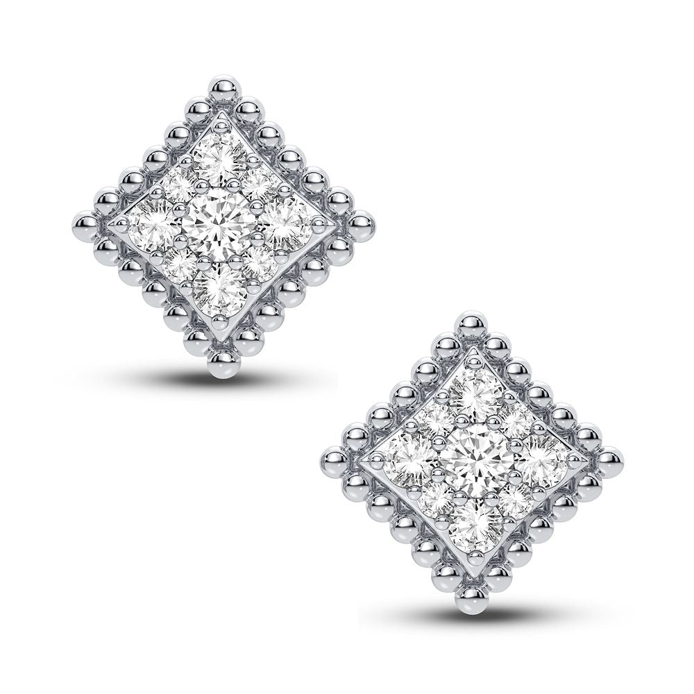 14K White Gold Elegant 0.62Ct Diamond Earring