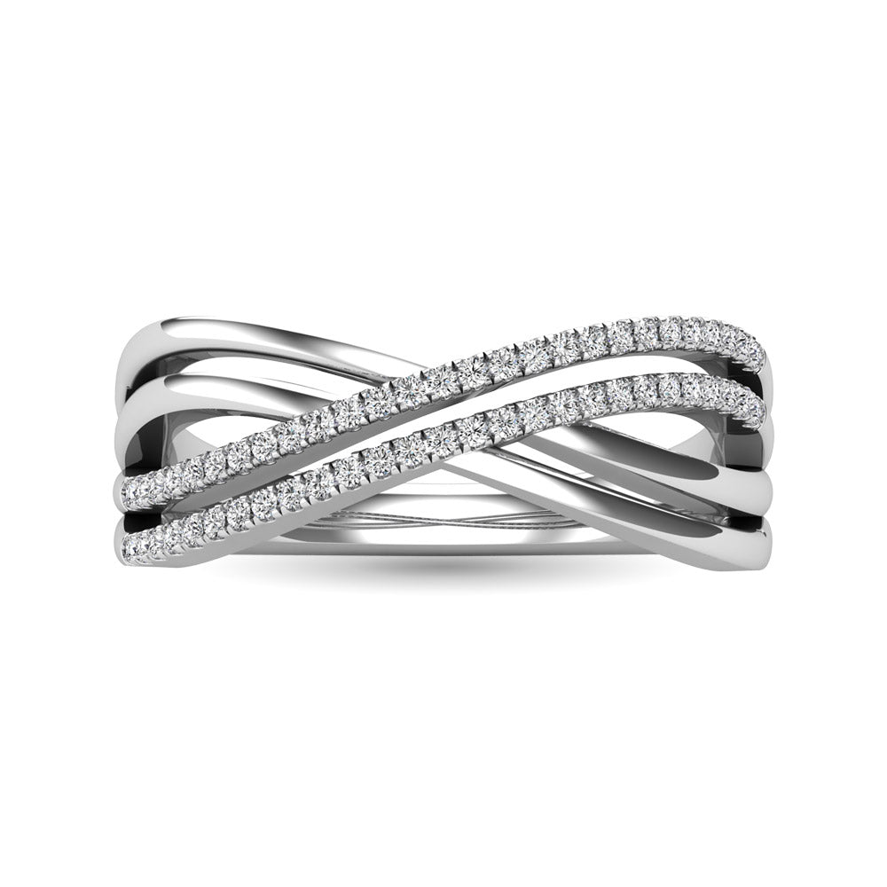 Diamond 1/5 Ct.Tw. Crossover Ring in 10K White Gold