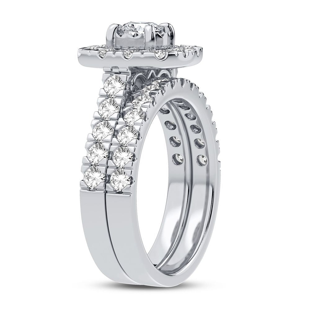 10K White Gold Exquisite 2.00Ct Diamond Bridal Ring