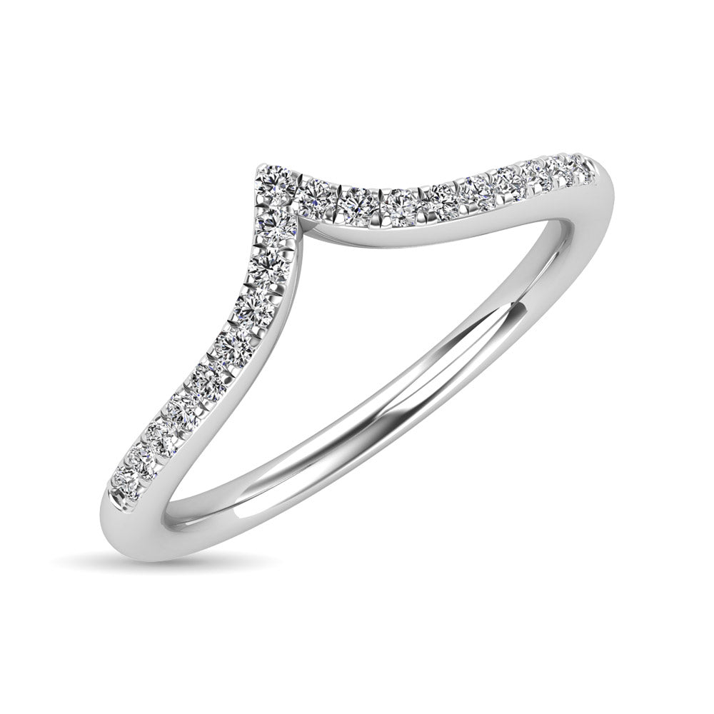 Diamond 1/6 Ct.Tw. Chevron Ring in 14K White Gold