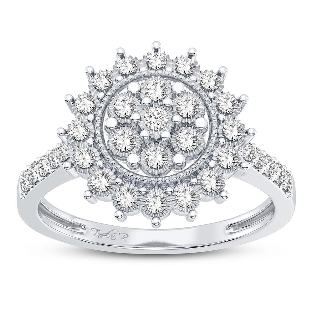 10K White Gold Dazzling 0.20Ct Diamond Ring