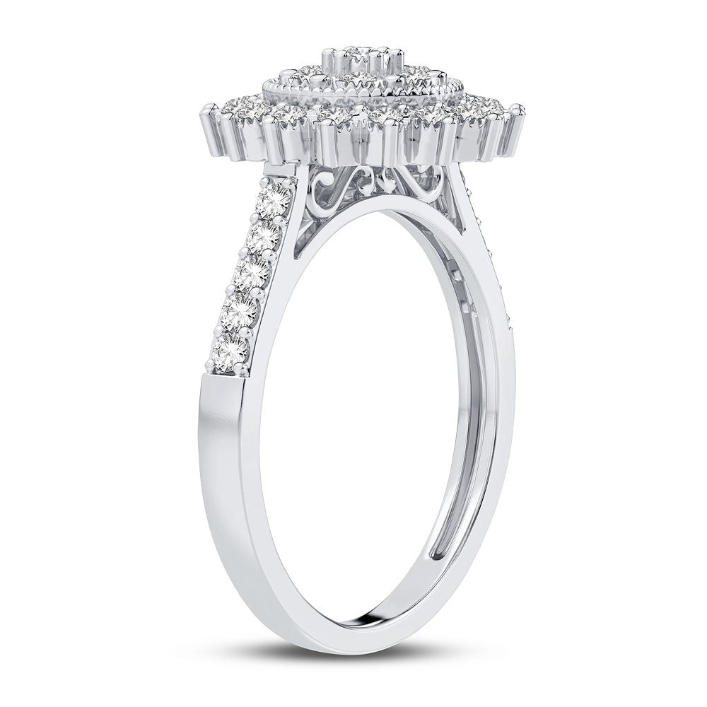 10K White Gold Dazzling 0.20Ct Diamond Ring